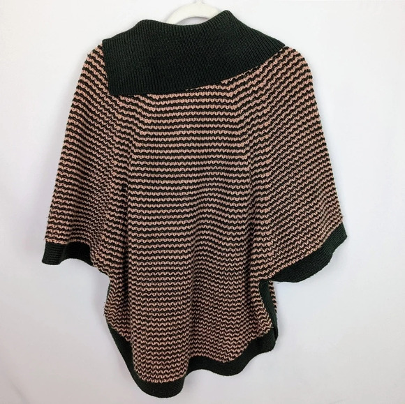 Paul & Joe Sister Anthro. Archer Chunky Stripped Knit Poncho Oversized Sweater 4 - Picture 2 of 10